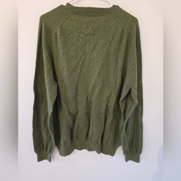 Brooks Brothers Cashmere Sweater 346 Green Mens Size Large Cotton Blend crewneck - Picture 4 of 7